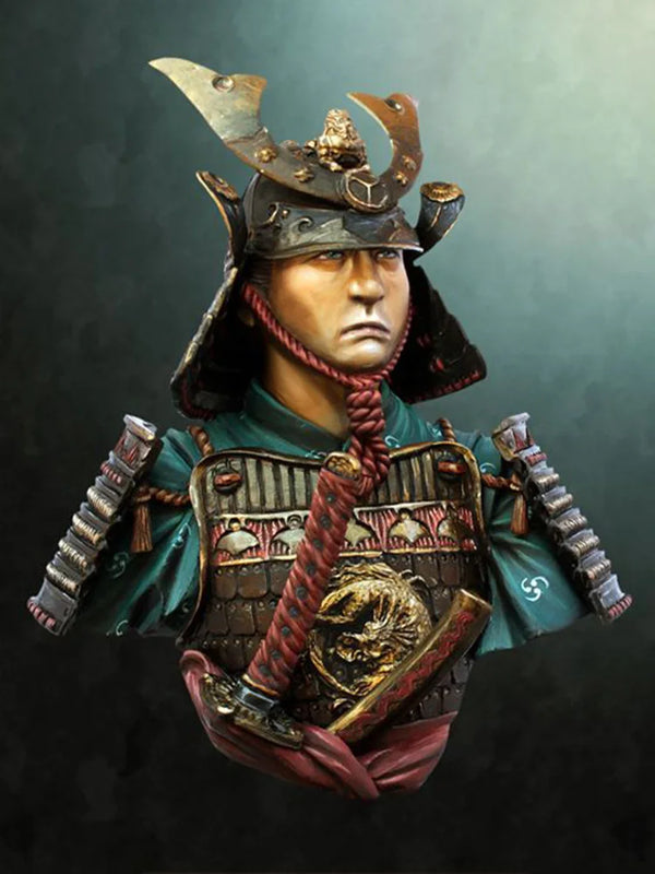 1/10 Medieval Teutonic Knight Commander with Crested Helm, Resin Model Bust Kit, Unassembled and Unpainted