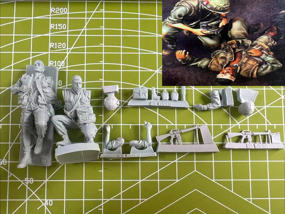 1/35 Modern US Military Rescue, 2 Figures, Resin Model Figure Kit, Unassembled and Unpainted