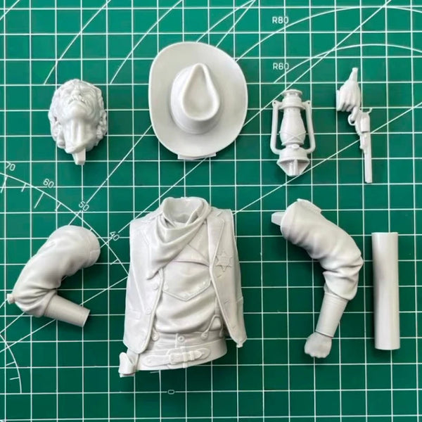 1/10 American Civil War Wild West Sheriff, Resin Model Bust Kit, Unassembled and Unpainted