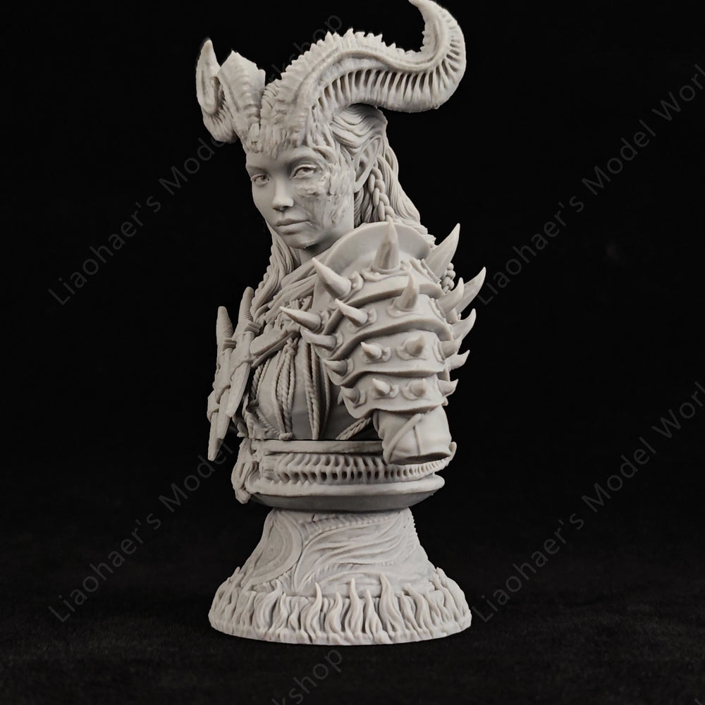 1/10 Dark Fantasy Demon Girl, Resin Model Bust Kit, Fantasy Theme, Unassembled and Unpainted