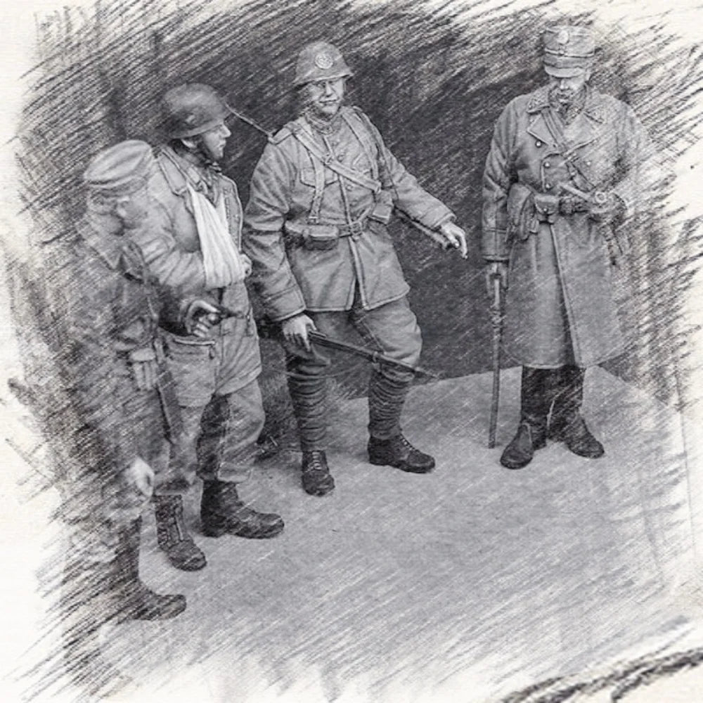 1/35 WWI Military Soldiers in Dress Uniforms, 12 Figures, Resin Model Figure Kit, Unassembled and Unpainted