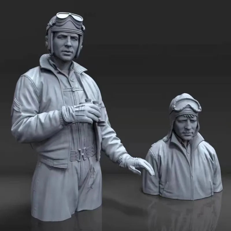 1/16 WWII US WWII Tank Crew, 2 Figures, Resin Model Figure Kit, Unassembled and Unpainted