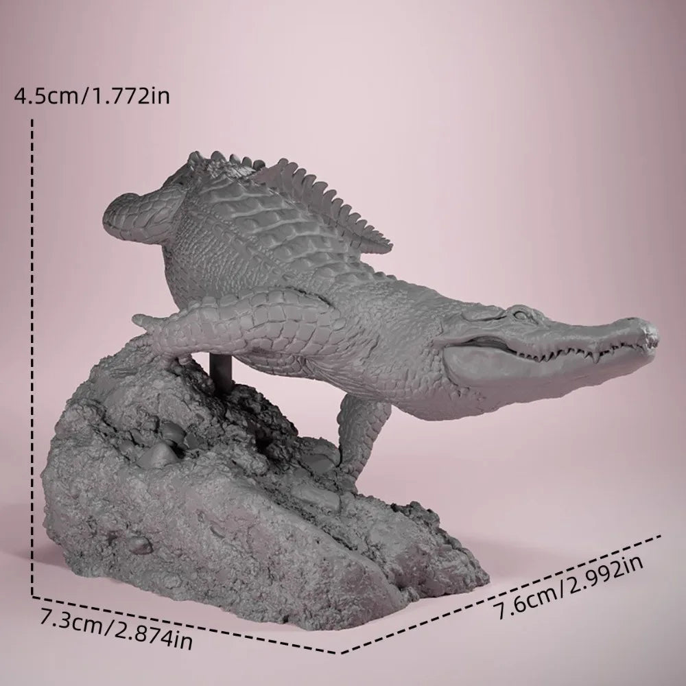 American Crocodile Swimming, Resin Model Creature Kit, Wildlife Theme, Unassembled and Unpainted