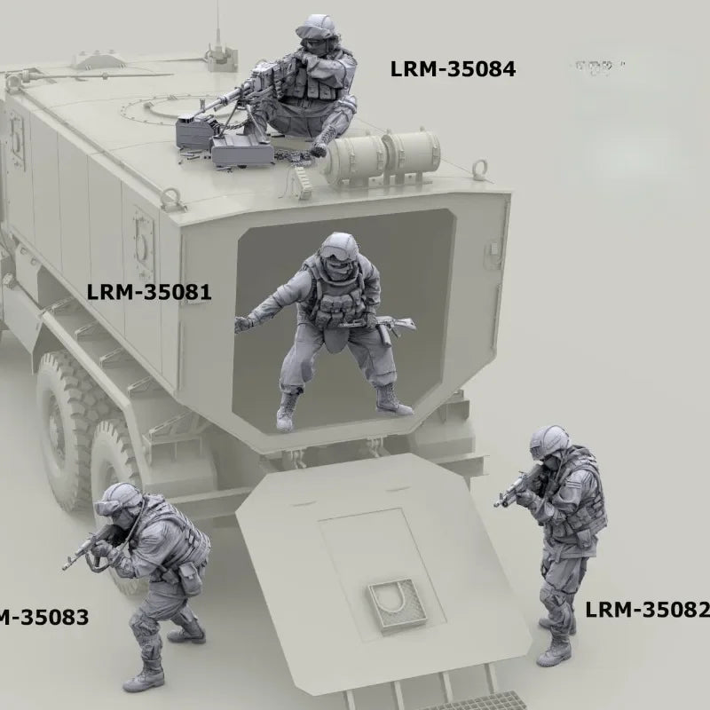 1/35 Modern Russian Tactical Infantry Squad, 4 Figures, Resin Model Figure Kit, Unassembled and Unpainted