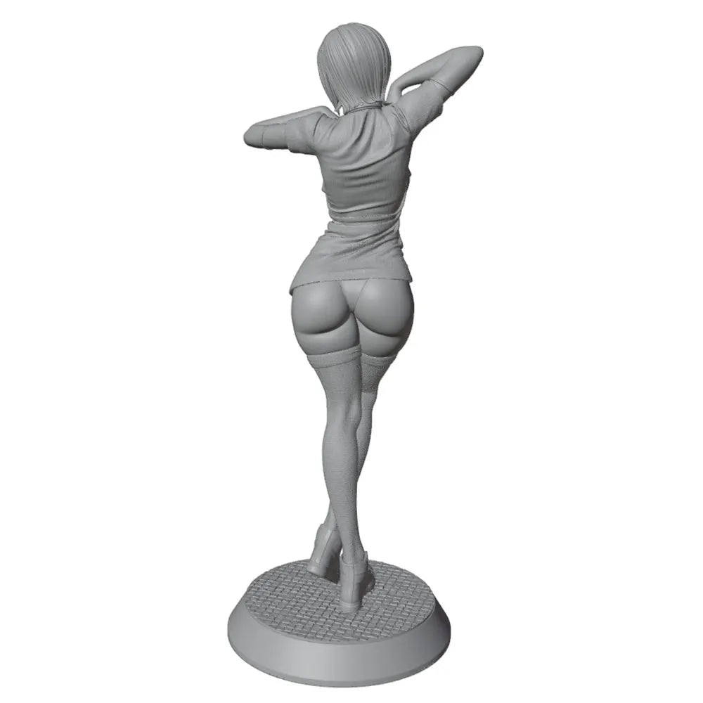 1/24 Pin-Up Female with Arms Behind Head, Resin Model Figure Kit, Unassembled and Unpainted