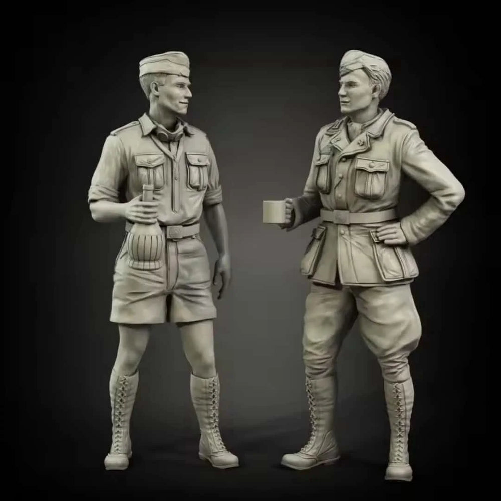 1/35 WWI British Infantry with Gas Masks, 32 Figures, Resin Model Figure Kit, Unassembled and Unpainted
