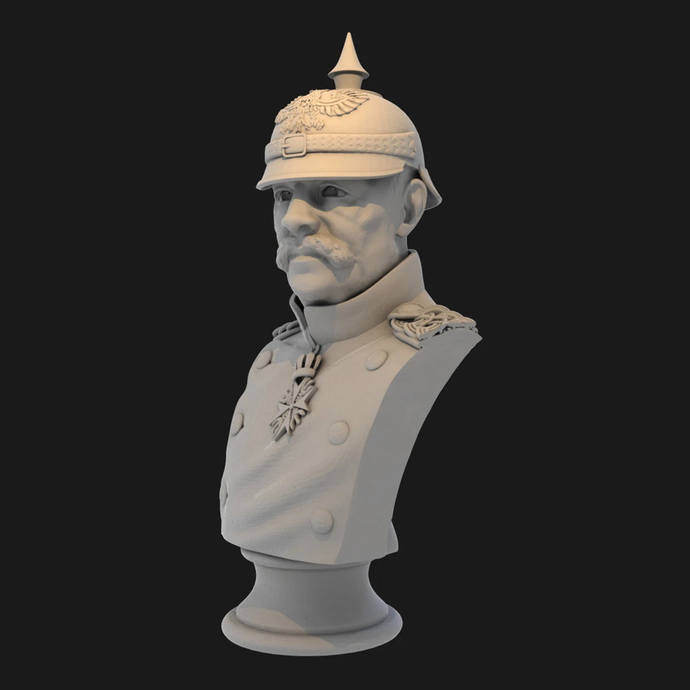 1/10 Prussian General, Resin Model Bust Kit, Military Theme, Unassembled and Unpainted