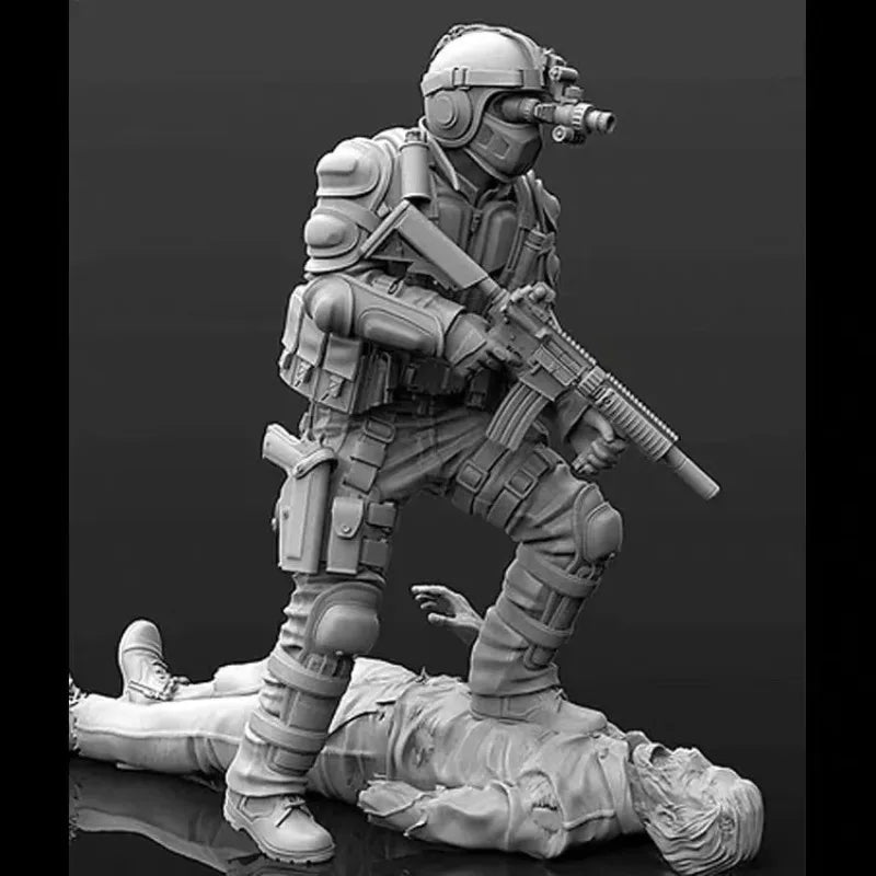 1/35 Modern Special Forces & Undead, 2 Figures, Resin Model Figure Kit, Unassembled and Unpainted