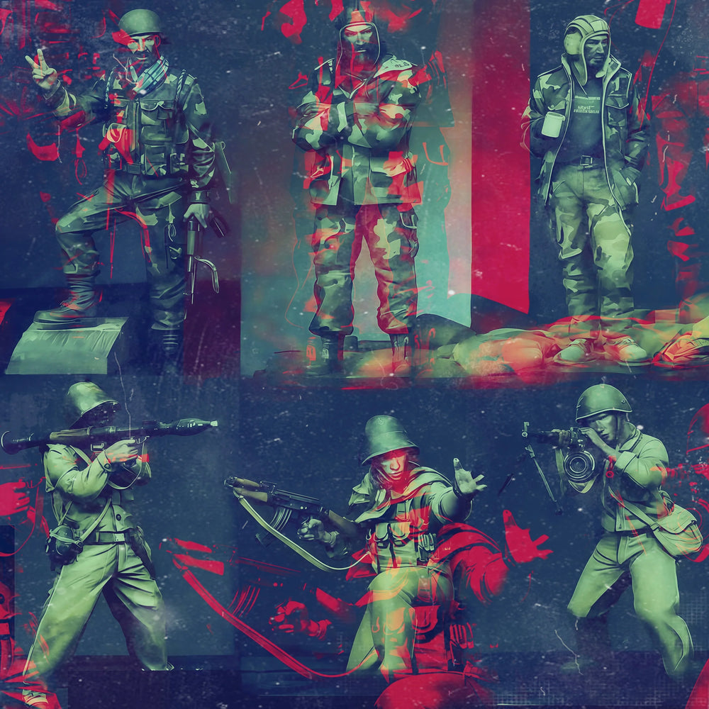 1/35 WWII German Infantry Squad in Assault, 6 Figures, Resin Model Figure Kit, Unassembled and Unpainted