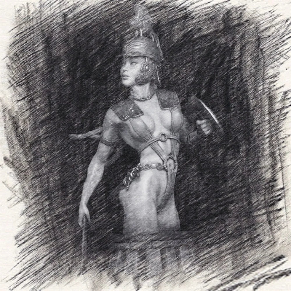 1/9 Female Fantasy Warrior, Resin Model Figure Kit, Fantasy Theme, Unassembled and Unpainted