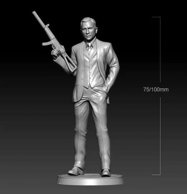 75mm Modern Armed Businessman, Resin Model Figure Kit, Unassembled and Unpainted