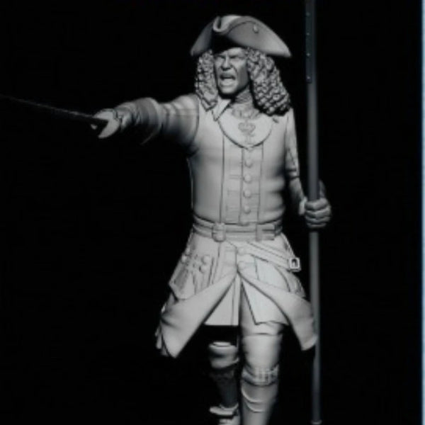 1/24 Great Northern War Swedish Officer, Resin Model Figure Kit, Military Theme, Unassembled and Unpainted