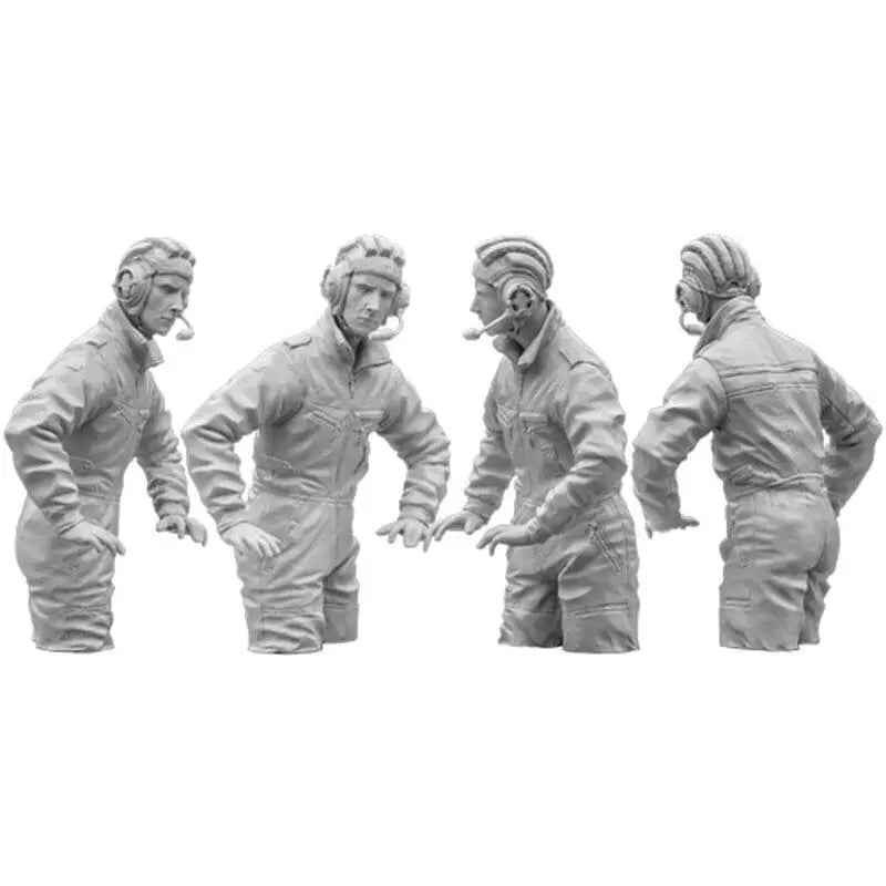 1/16 Modern Aviator, 4 Figures, Resin Model Figure Kit, Unassembled and Unpainted
