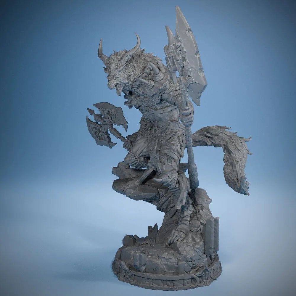 80mm Demon Warrior, Resin Model Figure Kit, Fantasy Theme, Unassembled and Unpainted