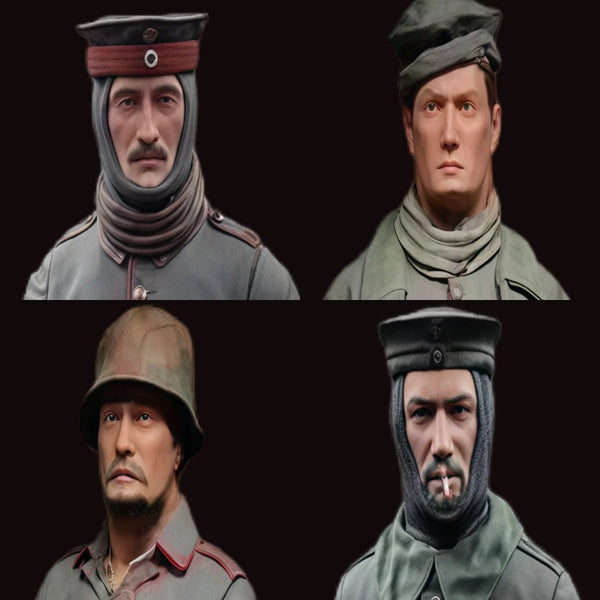 1/35 WWI Austro-Hungarian Infantry, 4 Figures, Resin Model Figure Kit, Unassembled and Unpainted