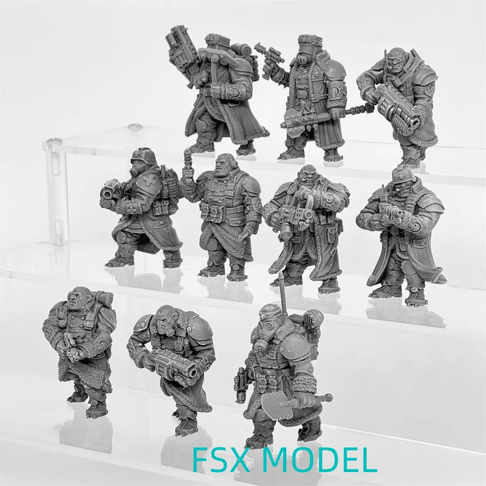 32mm Mutant Warriors, 10 Figures, Resin Model Figure Kit, Sci-Fi Theme, Unassembled and Unpainted