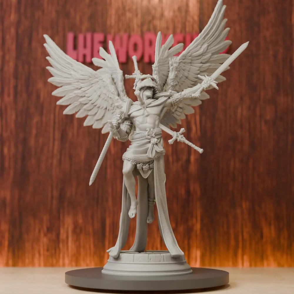 75mm Standing Angel in Robes with Feathered Wings, Resin Model Figure Kit, Fantasy Theme, Unassembled and Unpainted