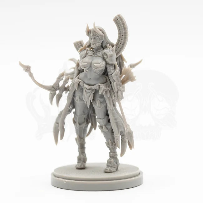 30mm Dark Fantasy Demonic Warrior, Resin Model Figure Kit, Fantasy Theme, Unassembled and Unpainted