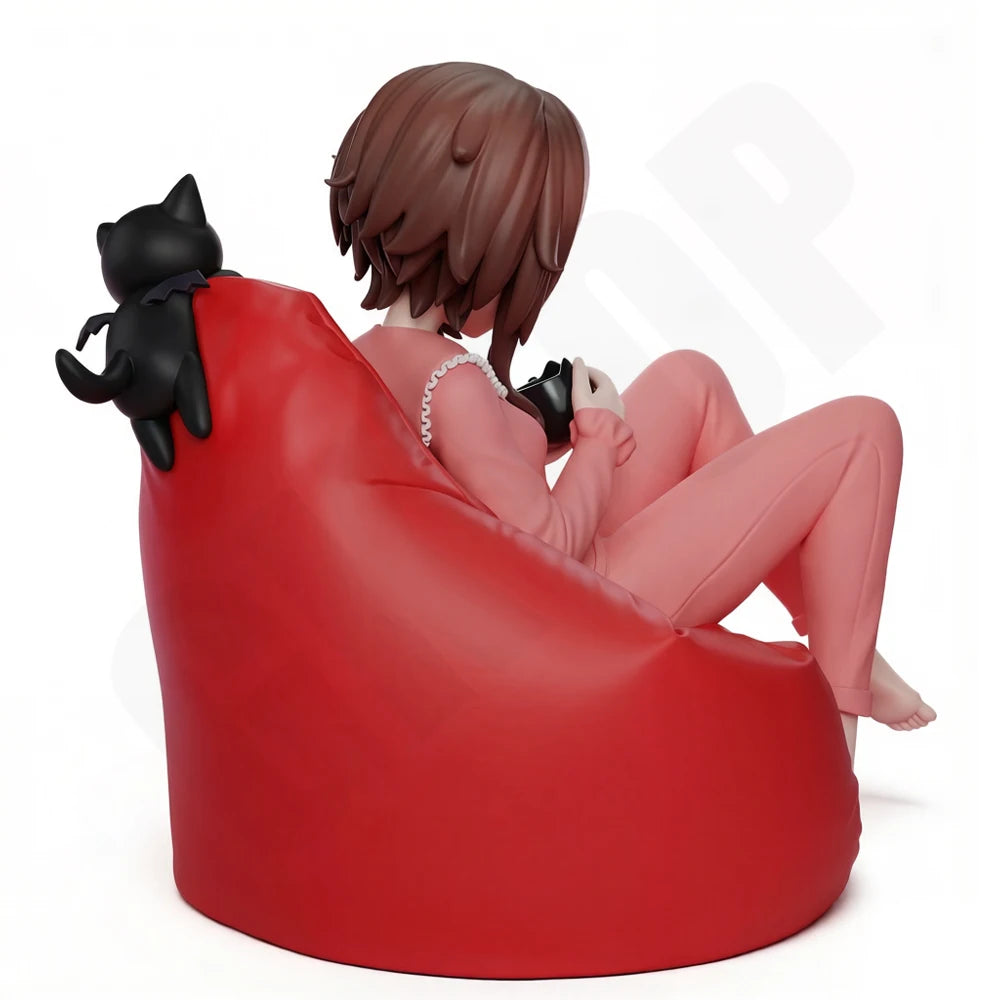 1/24 Gaming Girl with Cat, Resin Model Figure Kit, Anime Theme, Unassembled and Unpainted