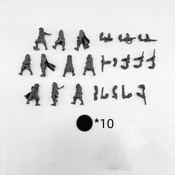 28mm Medieval Fantasy Grim Guard Scorchers, 32 Figures, Resin Model Figure Kit, Unassembled and Unpainted