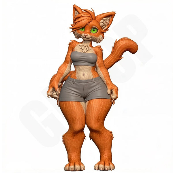 1/24 Anthropomorphic Beast Ear Beauty, 2 Figures, Resin Model Figure Kit, Anime Theme, Unassembled and Unpainted