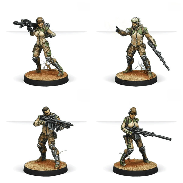 32mm Gulm Combat Group, 4 Figures, Resin Model Figure Kit, Fantasy Theme, Unassembled and Unpainted
