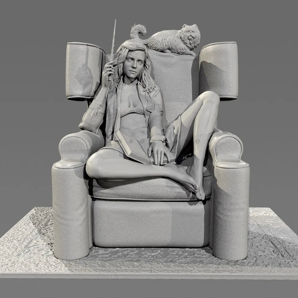 85mm Female Fantasy Sorceress with Familiar, 2 Figures, Resin Model Figure Kit, Fantasy Theme, Unassembled and Unpainted