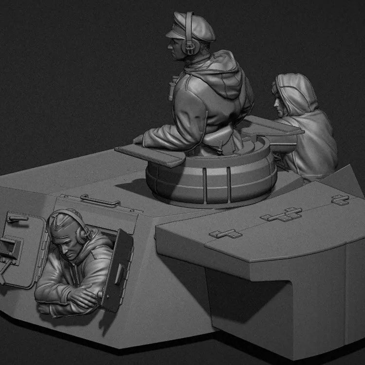 1/35 WWII Armored Warriors with Goggles, 6 Figures, Resin Model Figure Kit, Unassembled and Unpainted