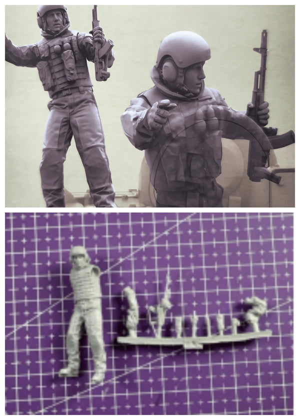 1/35 Modern Tactical Squad, 2 Figures, Resin Model Figure Kit, Unassembled and Unpainted