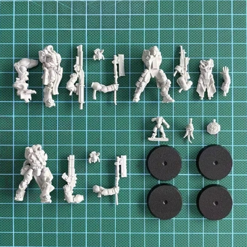 32mm Dark Fantasy Warriors & Cultists, 5 Figures, Resin Model Figure Kit, Fantasy Theme, Unassembled and Unpainted