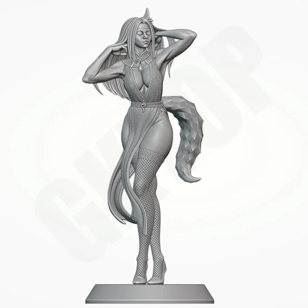 1/24 Ahri, Resin Model Figure Kit, Anime Theme, Unassembled and Unpainted