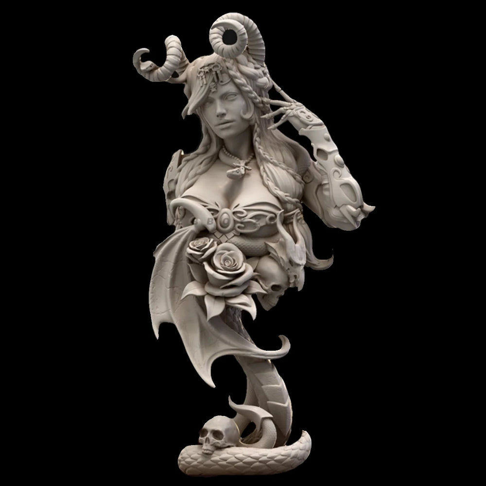 1/10 Succubus, Resin Model Bust Kit, Fantasy Theme, Unassembled and Unpainted
