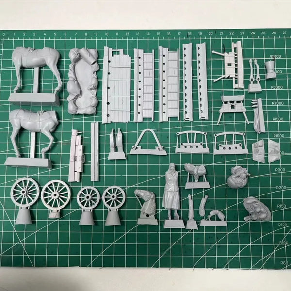 1/35 WWII Russian Refugees, 6 Figures, Resin Model Diorama Kit, Unassembled and Unpainted