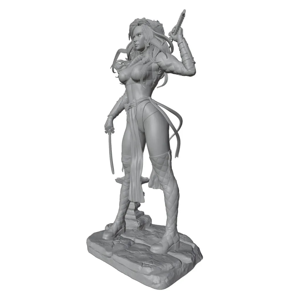 100mm Oriental Fantasy Warrior, Resin Model Figure Kit, Fantasy Theme, Unassembled and Unpainted