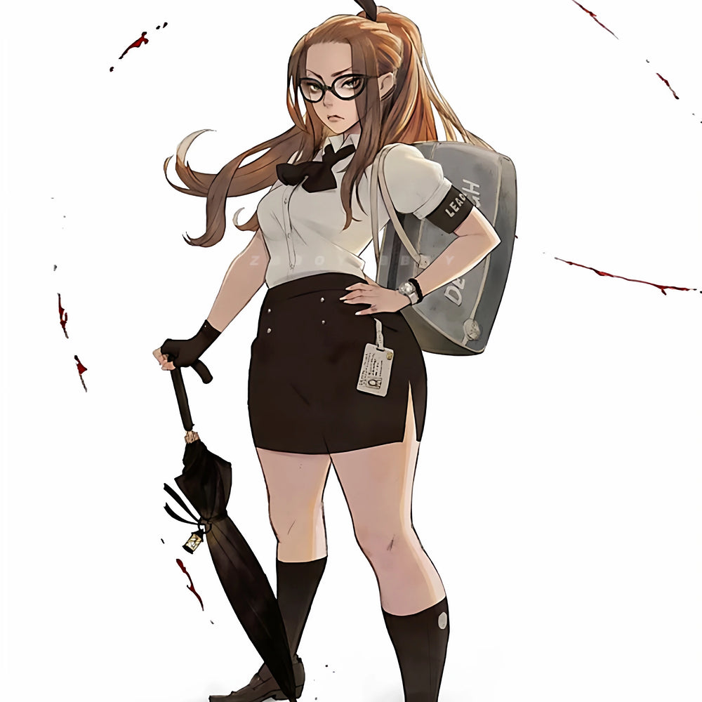 38mm Armed Female Operative in Business Casual with Rifle, Resin Model Figure Kit, Anime Theme, Unassembled and Unpainted