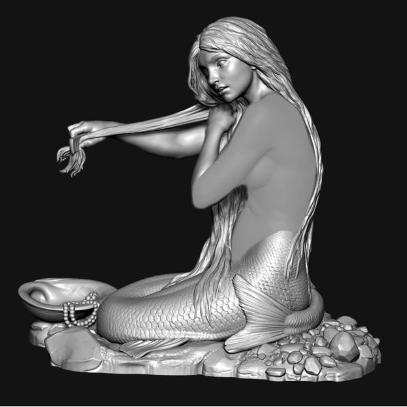 80mm Mermaid, Resin Model Figure Kit, Fantasy Theme, Unassembled and Unpainted
