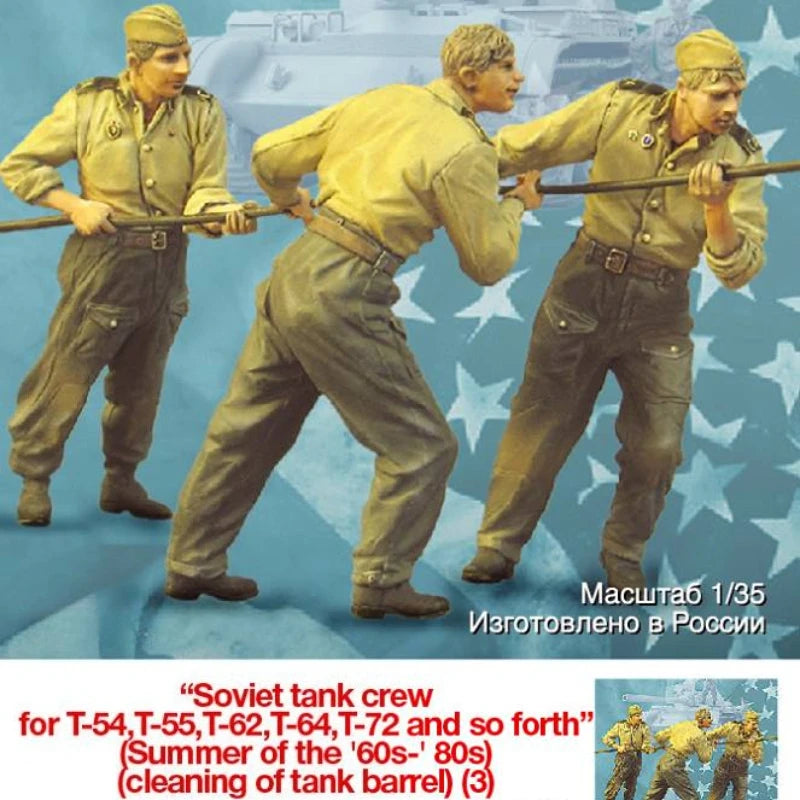 1/35 Cold War Soviet Infantry in Combat Positions, 3 Figures, Resin Model Figure Kit, Unassembled and Unpainted