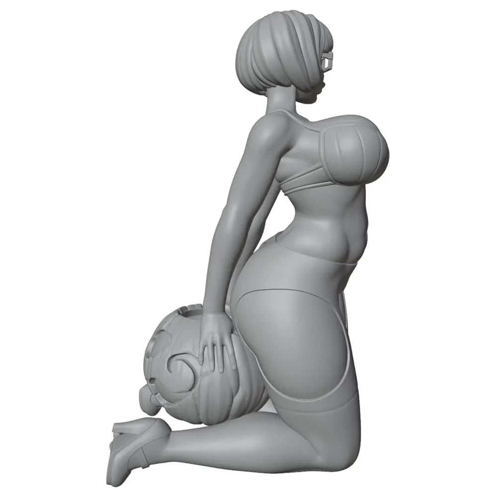 75mm Pin-up Female with Pumpkin, Resin Model Figure Kit, Unassembled and Unpainted