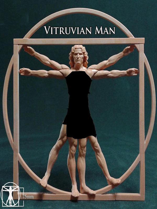 80mm Vitruvian Man, Resin Model Figure Kit, Historical Theme, Unassembled and Unpainted
