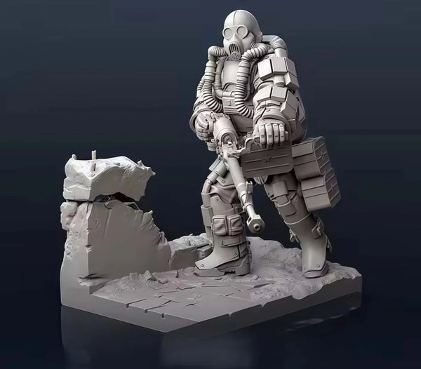 1/35 Armored Biochemical Warrior, Resin Model Figure Kit, Sci-Fi Theme, Unassembled and Unpainted