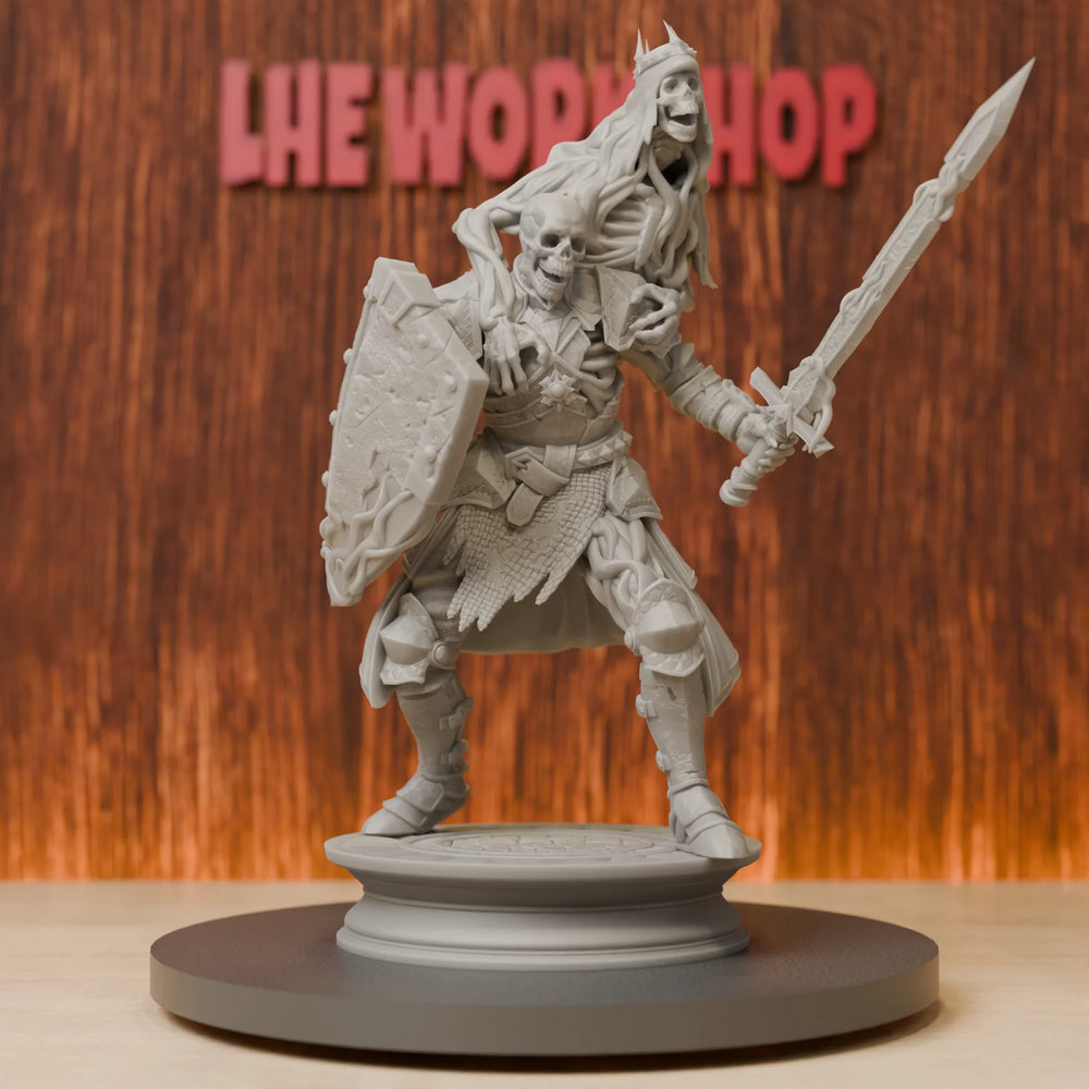 75mm Undead Skeleton Knight, Resin Model Figure Kit, Fantasy Theme, Unassembled and Unpainted