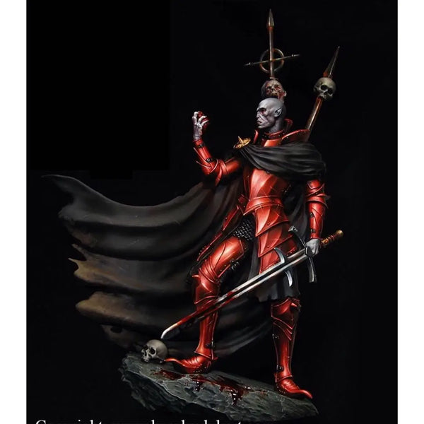 1/24 Armored Knight with Flowing Cape Dual Swords, Resin Model Figure Kit, Fantasy Theme, Unassembled and Unpainted