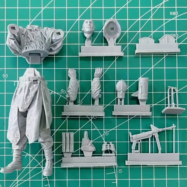 1/16 WWII German Field Commander, Resin Model Figure Kit, Unassembled and Unpainted