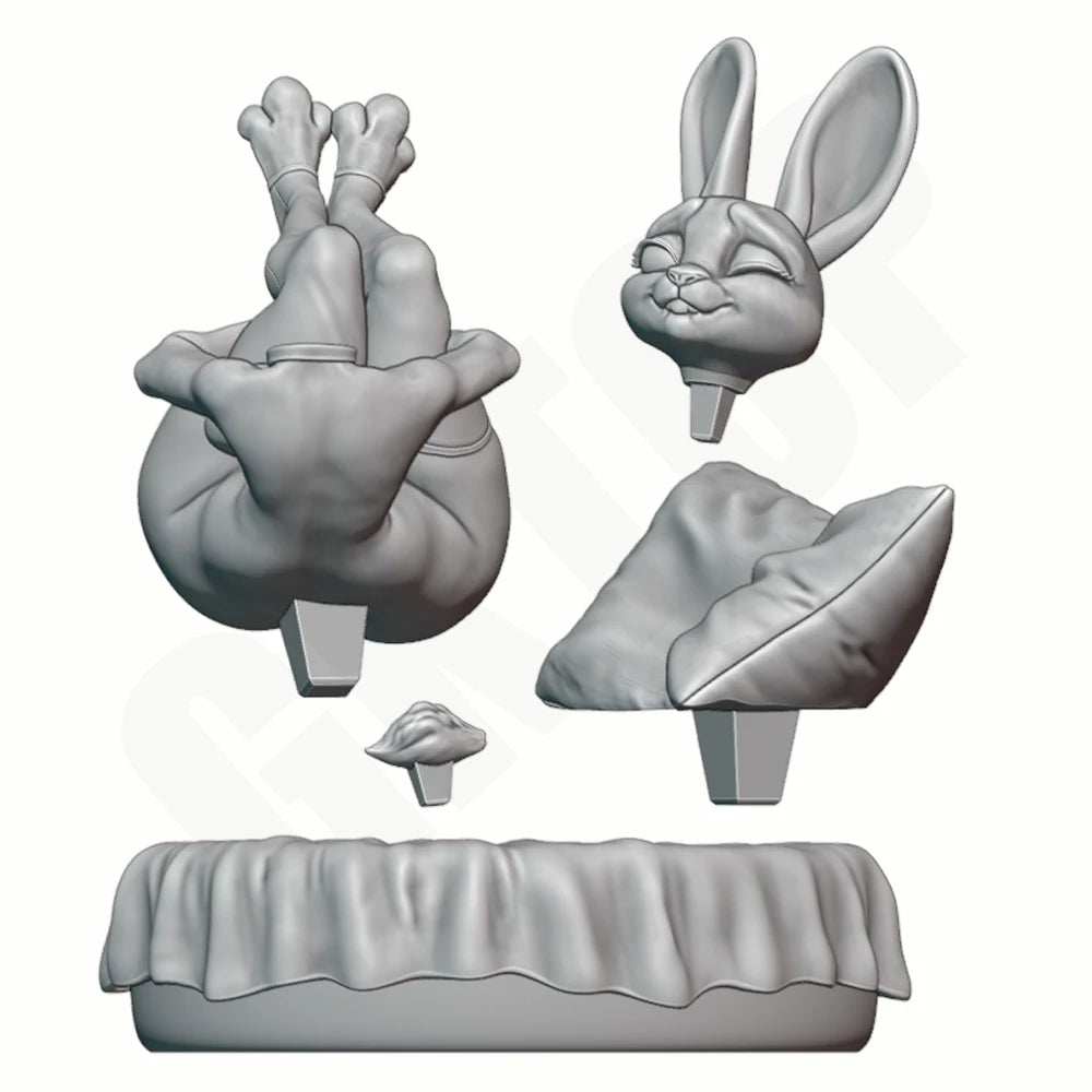 1/24 Beast-Eared Fantasy Character, Resin Model Figure Kit, Anime Theme, Unassembled and Unpainted