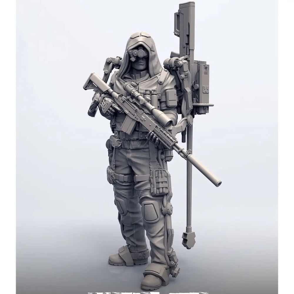 1/35 Sniper Soldier, Resin Model Figure Kit, Sci-Fi Theme, Unassembled and Unpainted