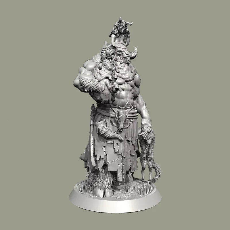 50mm Orc Barbarian with Tusks and Spikes, Resin Model Figure Kit, Fantasy Theme, Unassembled and Unpainted