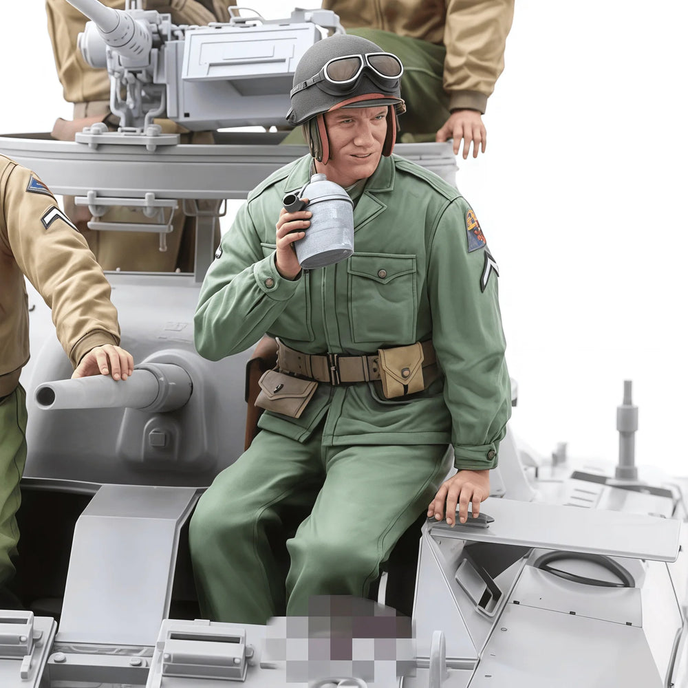 1/16 WWII German Tank Radio Operator with Headset, Resin Model Figure Kit, Unassembled and Unpainted