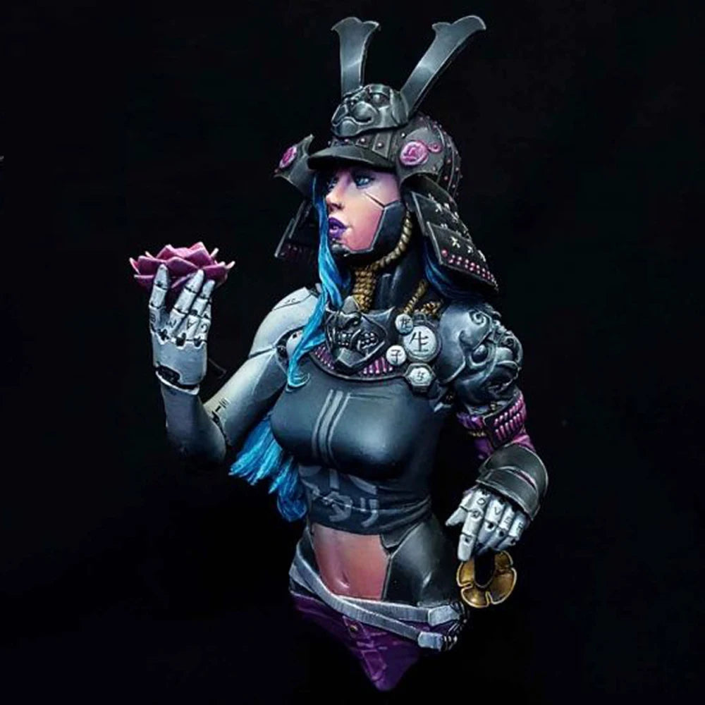 1/10 Mechanical Samurai, Resin Model Bust Kit, Fantasy Theme, Unassembled and Unpainted