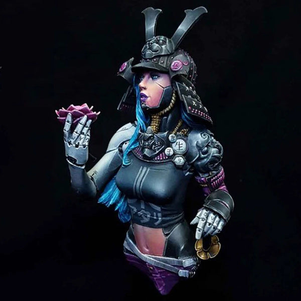 1/10 Mechanical Samurai, Resin Model Bust Kit, Fantasy Theme, Unassembled and Unpainted