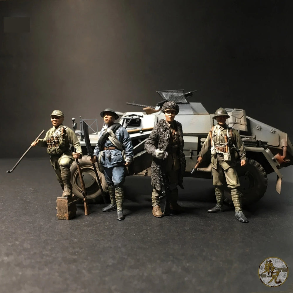 1/35 WWI Japanese Infantry with Bayonets, 12 Figures, Resin Model Figure Kit, Unassembled and Unpainted
